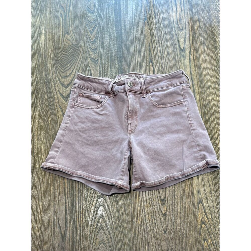 American Eagle Womens Jean Shorts Mid-Rise Denim Super Stretch Brown Size 10